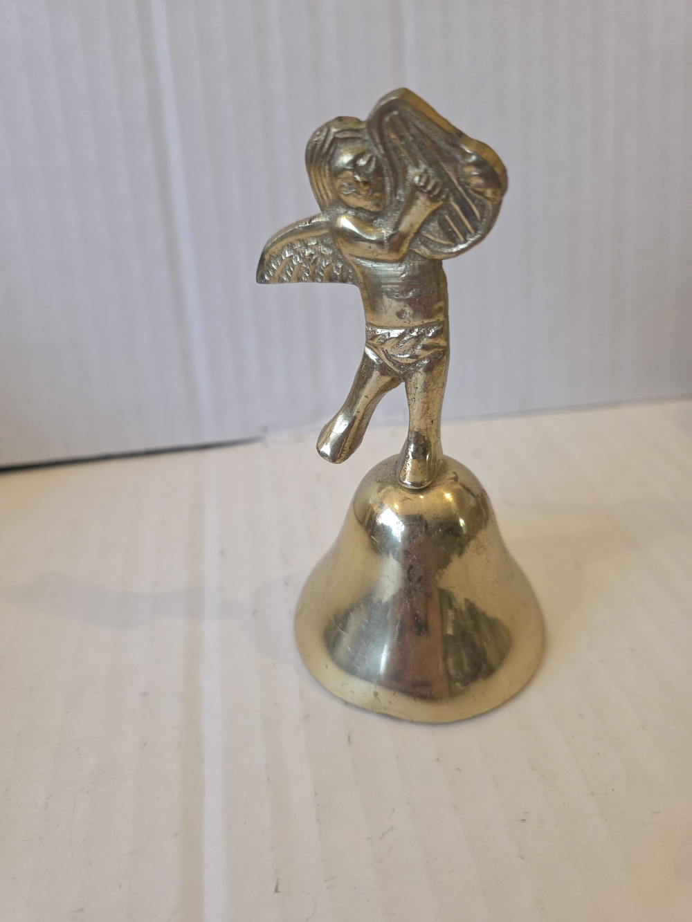 Brass Angel Hand Bell - Shiny Gold Tone